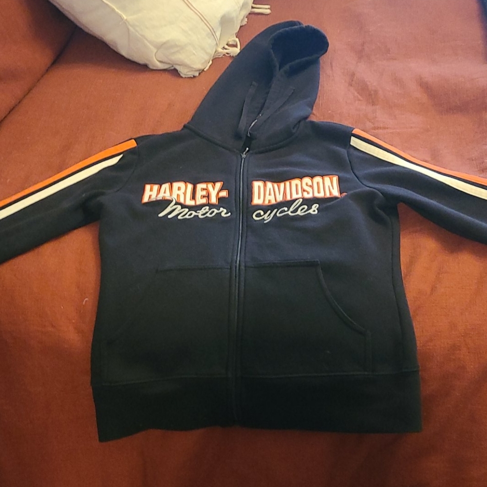 Black Harley Davidson zip up hoodie